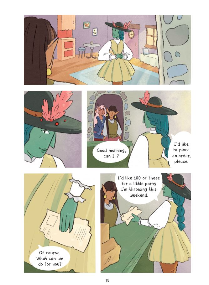 Interior comics pages of The Baker and the Bard